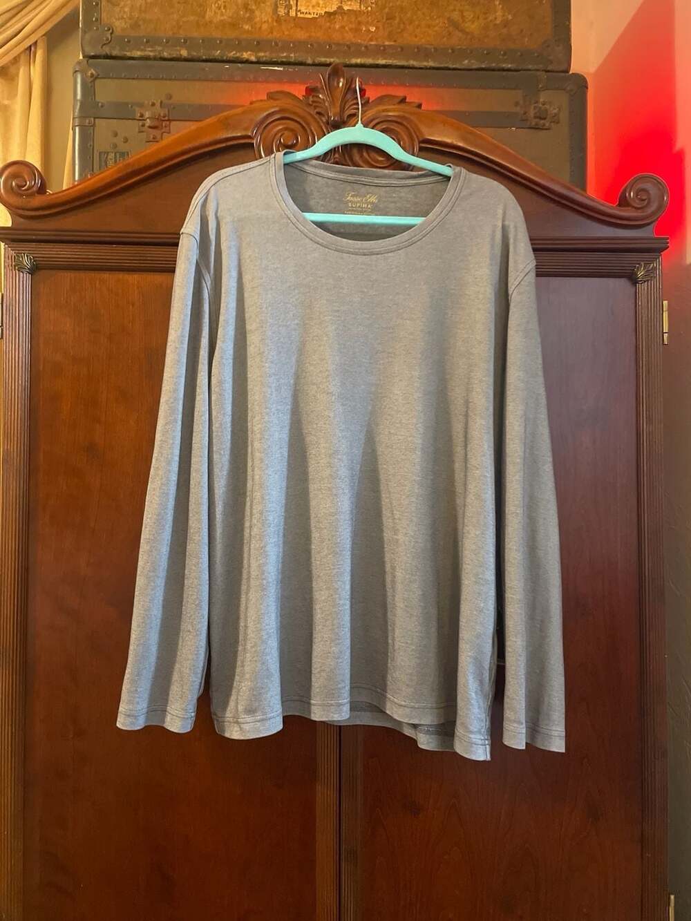 Tasso Elba Men's Supima Cotton Blend Long Sleeve T-Shirt Grey XXL